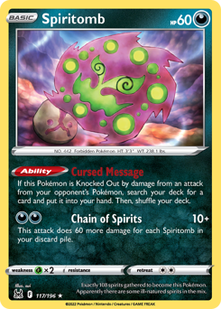 Spiritomb z edície Lost Origin, karta č.117
