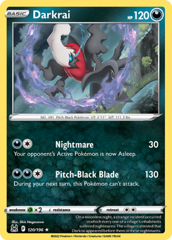 Darkrai z edície Lost Origin, karta č.120