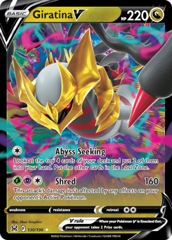 Giratina V z edície Lost Origin, karta č.130
