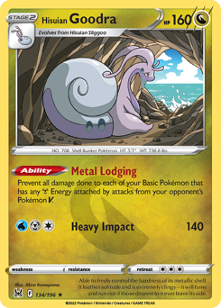Hisuian Goodra z edície Lost Origin, karta č.134