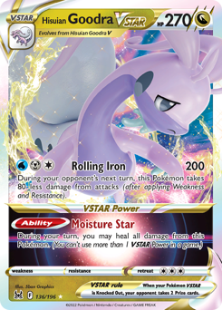 Hisuian Goodra VSTAR z edície Lost Origin, karta č.136