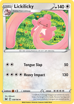 Lickilicky z edície Lost Origin, karta č.139
