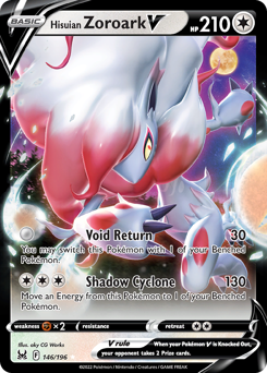 Hisuian Zoroark V z edície Lost Origin, karta č.146