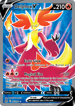 Delphox V z edície Lost Origin, karta č.173