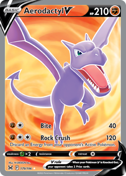 Aerodactyl V z edície Lost Origin, karta č.179