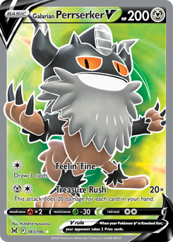 Galarian Perrserker V z edície Lost Origin, karta č.183
