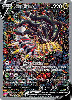 Giratina V z edície Lost Origin, karta č.186