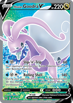 Hisuian Goodra V z edície Lost Origin, karta č.187