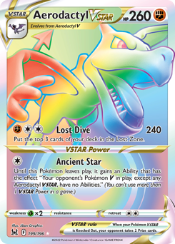 Aerodactyl VSTAR z edície Lost Origin, karta č.199