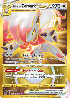Hisuian Zoroark VSTAR z edície Lost Origin, karta č.213