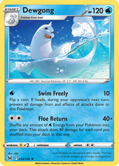 Dewgong z edície Lost Origin, karta č.34
