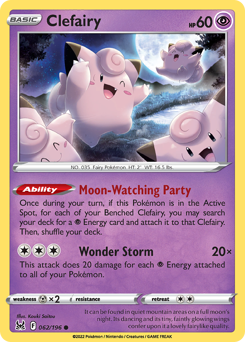 Clefairy z edície Lost Origin, karta č.62