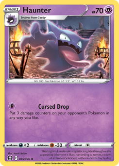 Haunter z edície Lost Origin, karta č.65