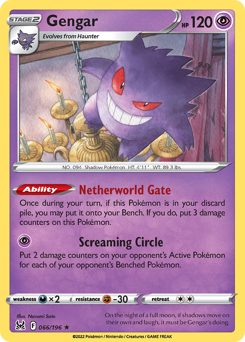 Gengar z edície Lost Origin, karta č.66