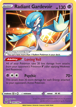 Radiant Gardevoir z edície Lost Origin, karta č.69