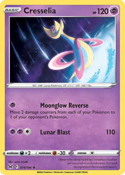 Cresselia z edície Lost Origin, karta č.74