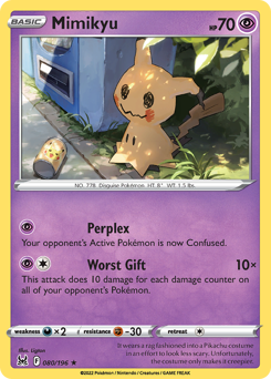 Mimikyu z edície Lost Origin, karta č.80