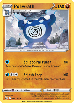Poliwrath z edície Lost Origin, karta č.85
