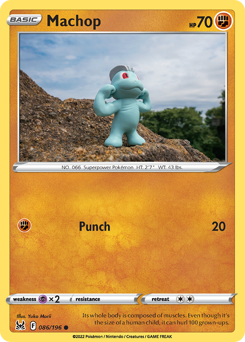 Machop z edície Lost Origin, karta č.86