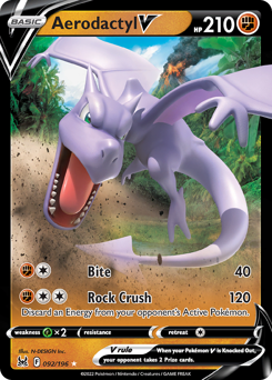 Aerodactyl V z edície Lost Origin, karta č.92