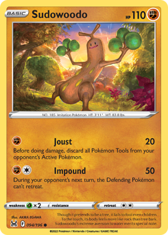 Sudowoodo z edície Lost Origin, karta č.94