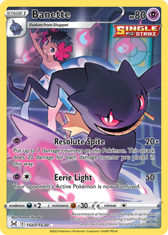 Banette z edície Lost Origin Trainer Gallery, karta č.TG07