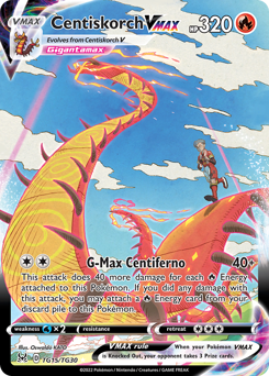 Centiskorch VMAX z edície Lost Origin Trainer Gallery, karta č.TG15