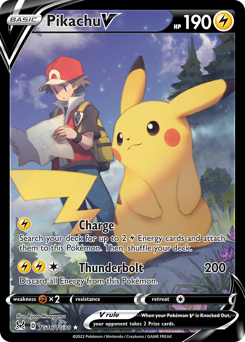 Pikachu V z edície Lost Origin Trainer Gallery, karta č.TG16