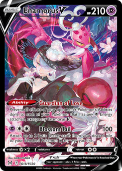 Enamorus V z edície Lost Origin Trainer Gallery, karta č.TG18