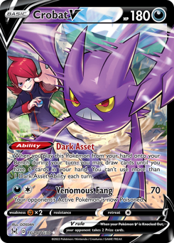 Crobat V z edície Lost Origin Trainer Gallery, karta č.TG20