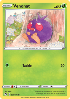 Venonat z edície Silver Tempest, karta č.1