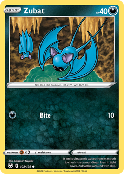 Zubat z edície Silver Tempest, karta č.103