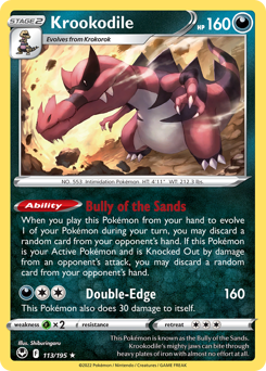 Krookodile z edície Silver Tempest, karta č.113