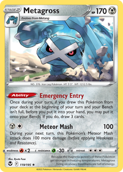 Metagross z edície Silver Tempest, karta č.119