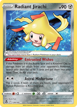 Radiant Jirachi z edície Silver Tempest, karta č.120