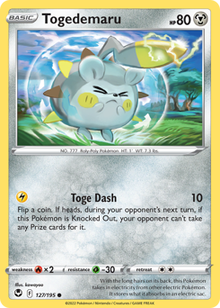 Togedemaru z edície Silver Tempest, karta č.127