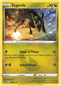 Zygarde z edície Silver Tempest, karta č.134