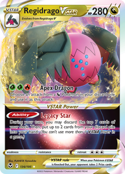 Regidrago VSTAR z edície Silver Tempest, karta č.136