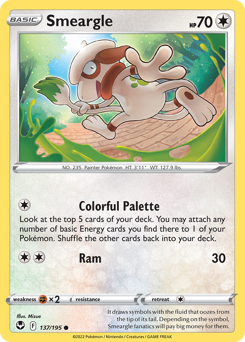 Smeargle z edície Silver Tempest, karta č.137