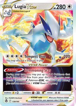 Lugia VSTAR z edície Silver Tempest, karta č.139