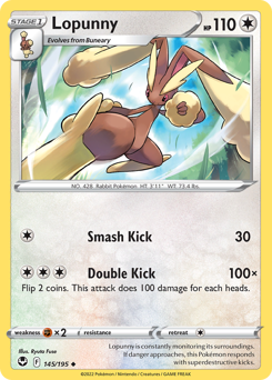Lopunny z edície Silver Tempest, karta č.145