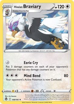 Hisuian Braviary z edície Silver Tempest, karta č.149