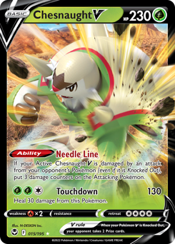 Chesnaught V z edície Silver Tempest, karta č.15