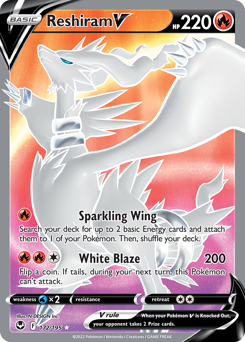 Reshiram V z edície Silver Tempest, karta č.172
