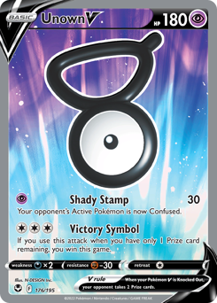 Unown V z edície Silver Tempest, karta č.176
