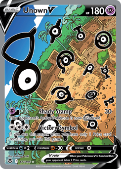 Unown V z edície Silver Tempest, karta č.177