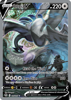 Lugia V z edície Silver Tempest, karta č.186