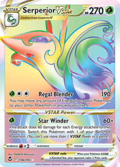 Serperior VSTAR z edície Silver Tempest, karta č.196