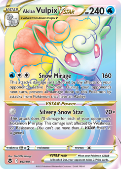 Alolan Vulpix VSTAR z edície Silver Tempest, karta č.197