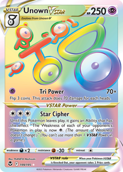 Unown VSTAR z edície Silver Tempest, karta č.199